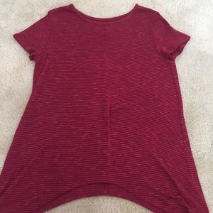 Long, Loose Red Striped Shirt